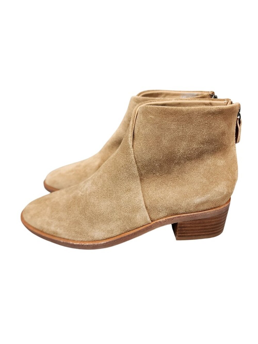 Soludos Shoes Womens Size 6 Tan Leather Back Zip Ankle Boots